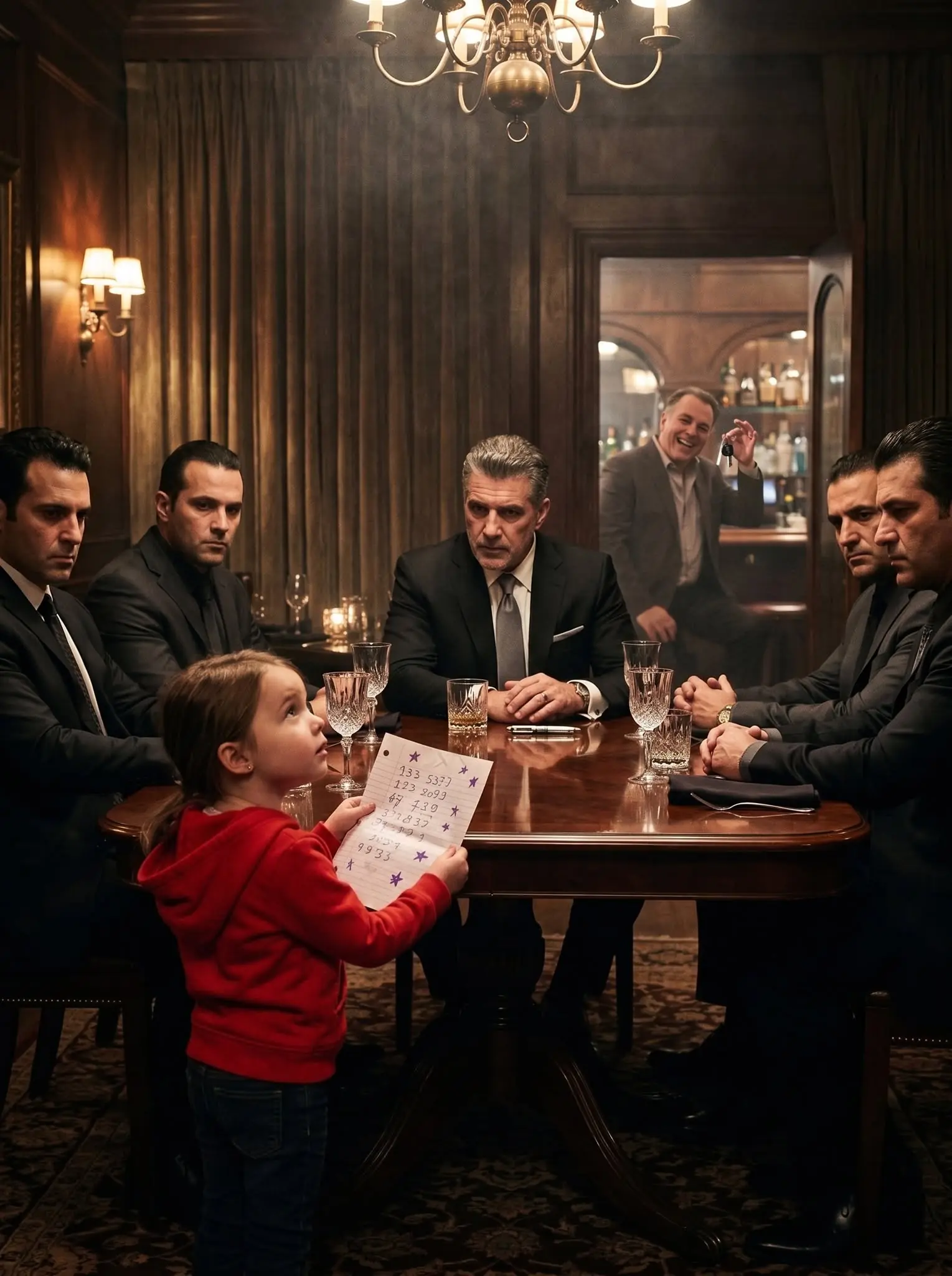 I was only four and a half when I walked into a private room full of armed men