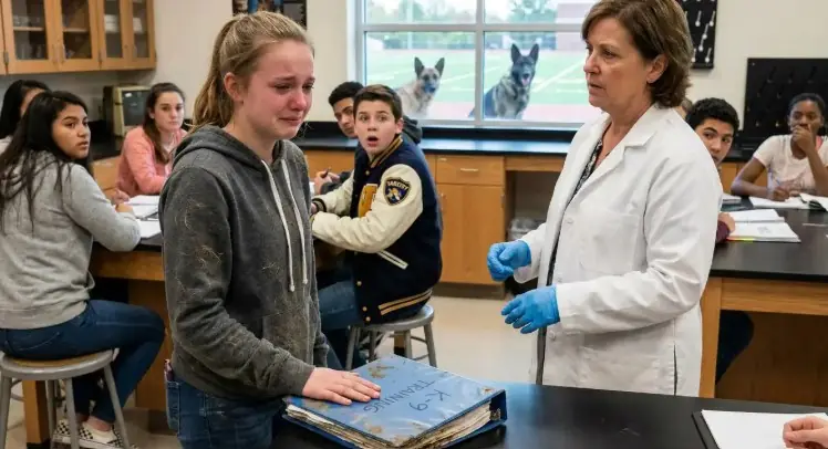 THE BINDER OPENED ON THE LAB FLOOR