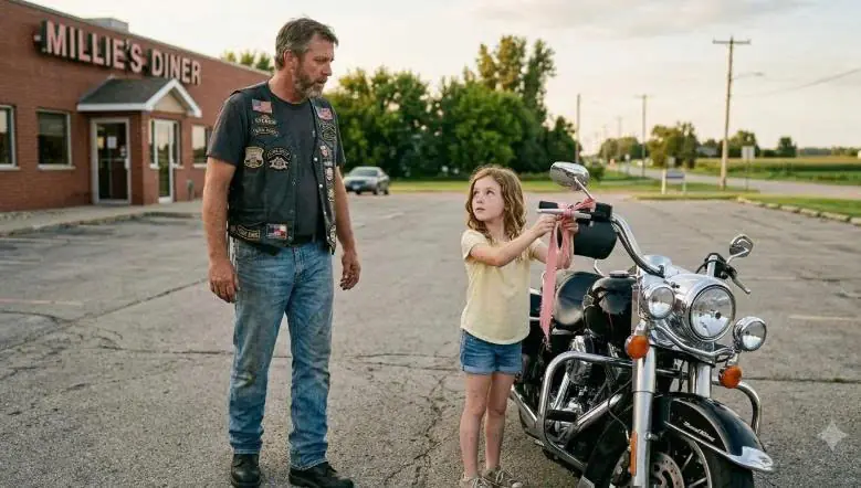 Little Girl Tied A Ribbon To A Biker's Mirror — When 250 Hells Angels Learned Why, They Came For Her