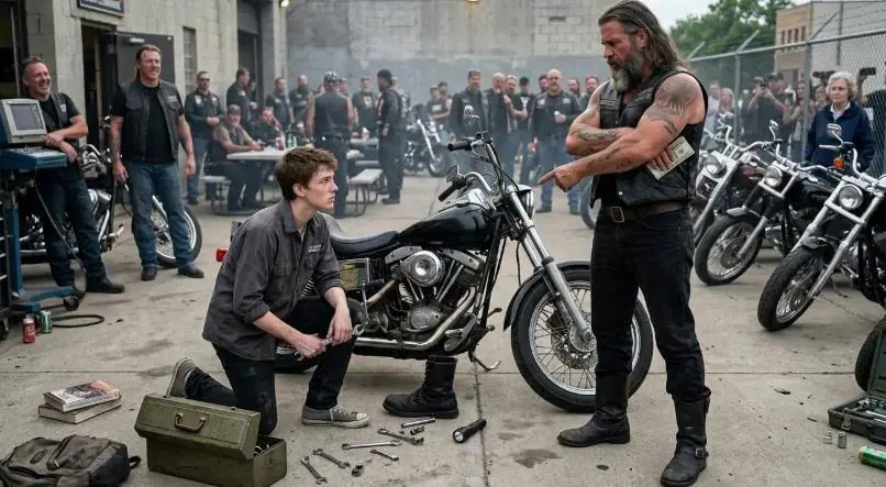 Hells Angels Bet $5N No One Can Fix Their Bike — Until an 18-Year-Old Picks Up A Wrench And Says "Give Me 5 Minutes"