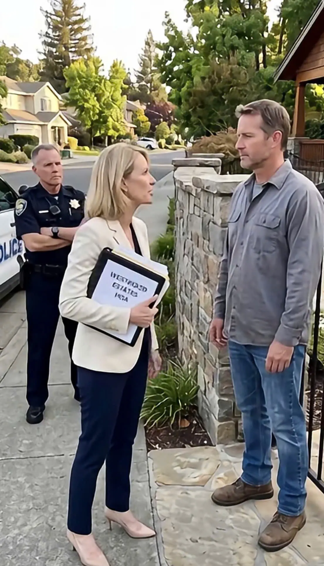 KAREN SENT HER COP HUSBAND TO TAKE MY POOL KEYS — SHE DIDN’T KNOW WHO I REALLY WAS