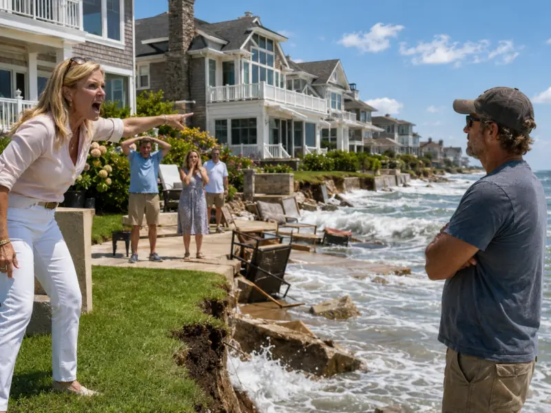 HOA Karen Demolished My Seawall for a Better View—Then the Ocean Collected Every Backyard Behind It