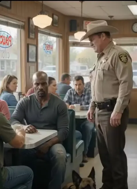 The Sheriff Kicked His Retired Military Dog in a Packed Diner — Then the Veteran Said, “Kodiak, Stay.”