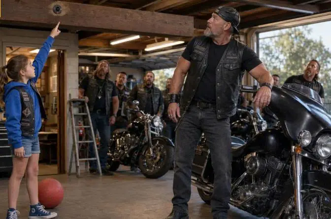 “There’s A Camera Up There,” The 9-Year-Old Said — Every Biker In The Clubhouse Froze