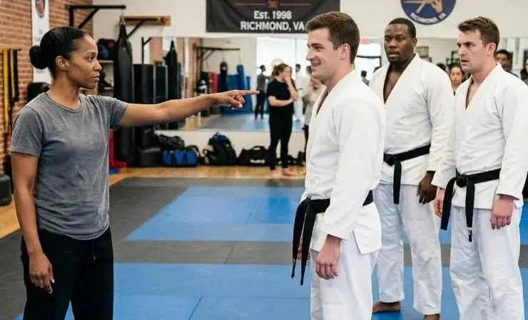 Three Black Belts Told the Quiet Woman to Choose Her Opponent — She Pointed at All of Them