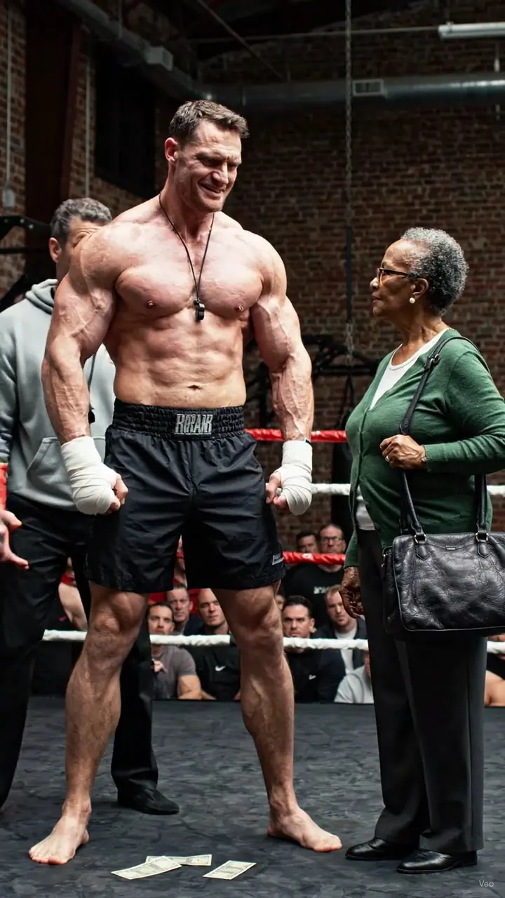 “One Punch for $10K!” the Champion Laughs — But His Trainer Panics When the Black Grandma Steps Forward