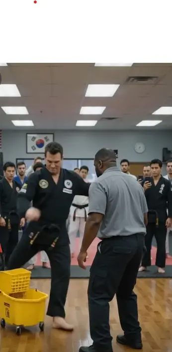A Black Belt Challenged the Black Janitor as a Joke — Until the Head Instructor Walked In and Bowed to Him