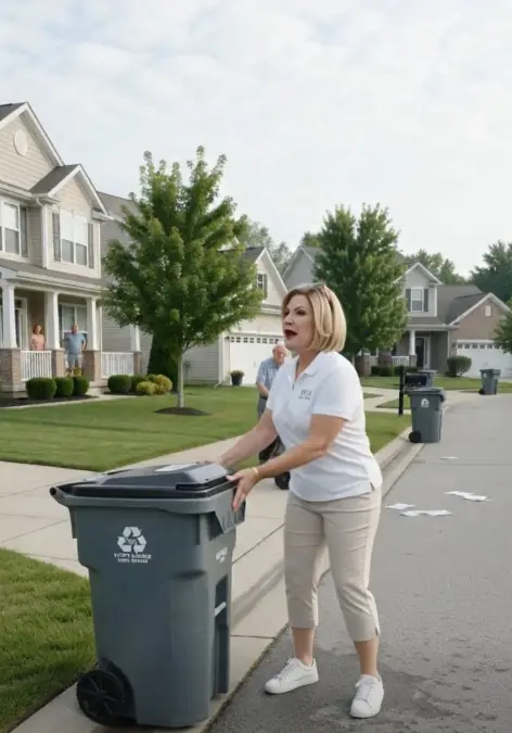HOA Karen Kept Kicking Over My Trash Bin—Until Her Foot Found the Concrete Surprise