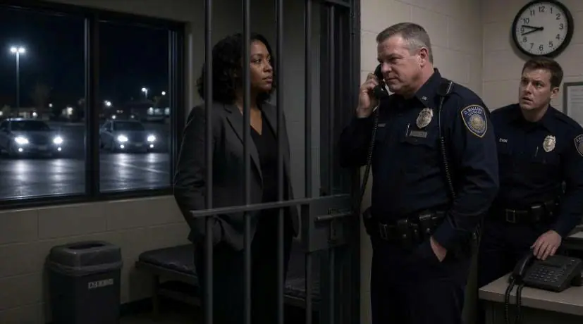A Veteran Officer Arrested Her for Refusing to Answer — Then Three Black SUVs Pulled Into the Station