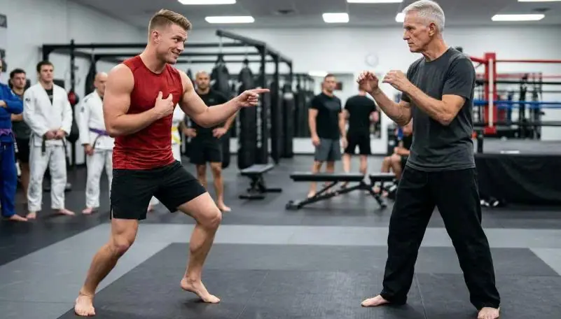 The Gym Champion Asked for an “Easy Opponent” — Then a Gray-Haired Stranger Stepped Onto the Mat