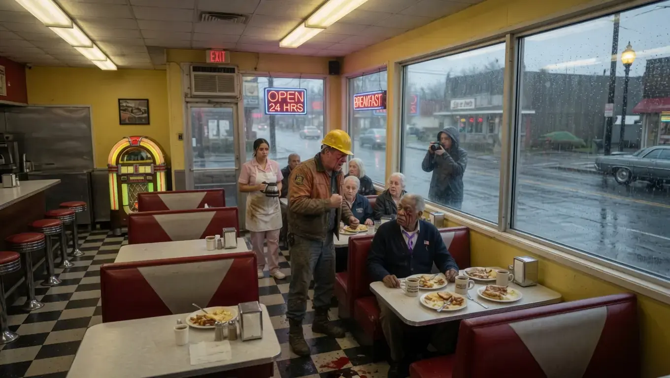 A RACIST CUSTOMER SLAPPED AN OLD BLACK VETERAN IN A DINER — THEN THE VETERAN MADE ONE PHONE CALL