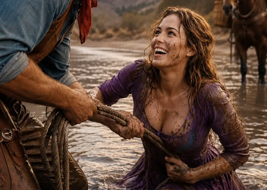 “Are You Going to Help or Stare?” She Laughed—The Cowboy Fell in Love Before Pulling Her Free