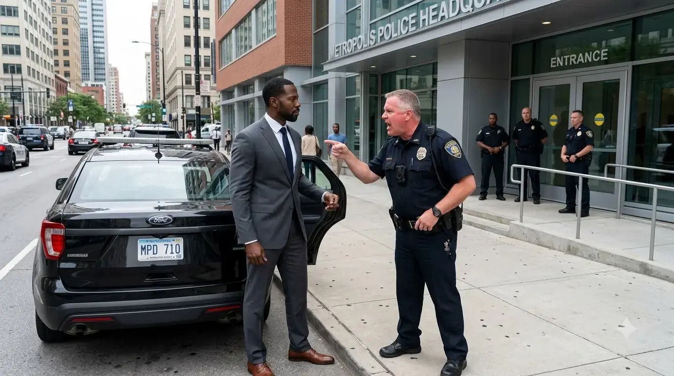 A Cop Slapped a Man Outside Police Headquarters — Then the Captains Called Him “Chief Cole”
