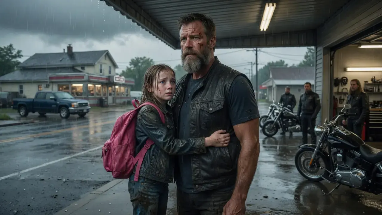 A Little Girl Ran To A Biker In The Rain - Then Said: “He’s Following Me.”
