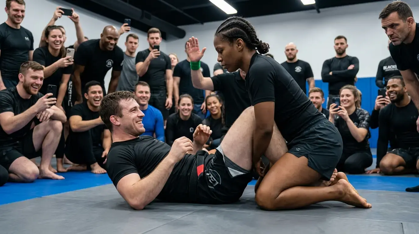A Black Belt Told the Quiet Woman, “Keep Up If You Can” — Then She Locked Him Down