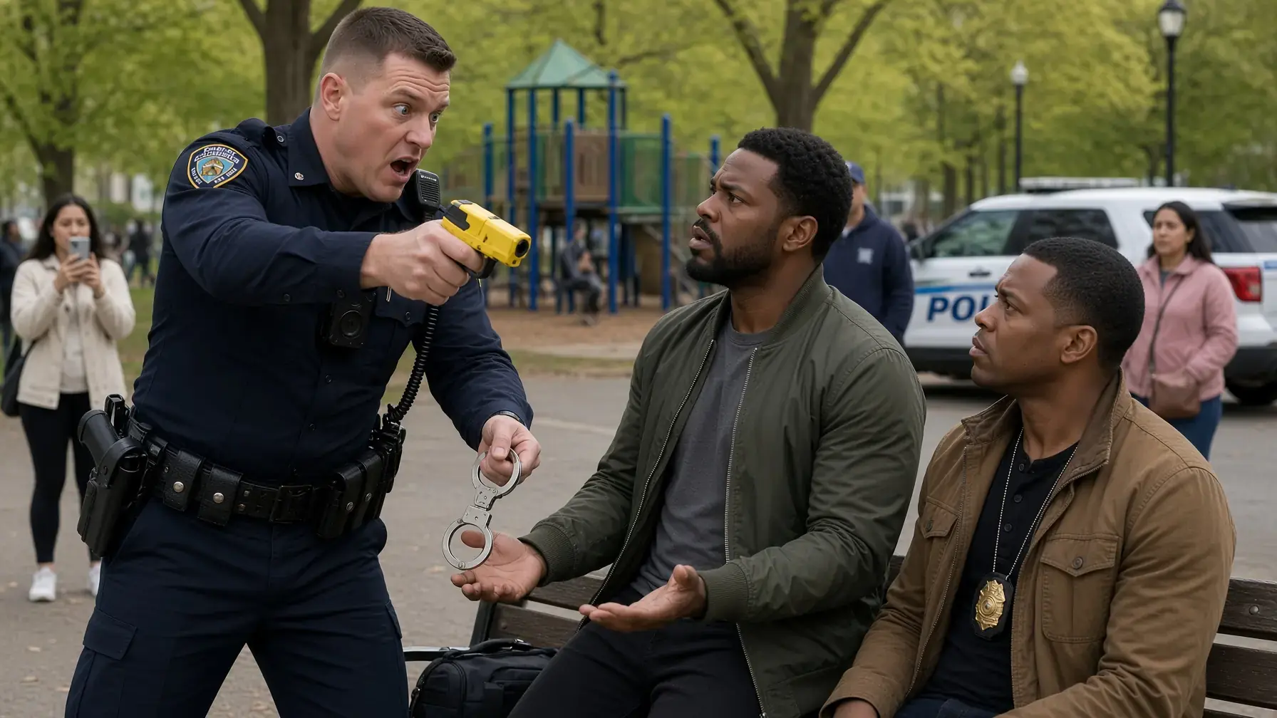A Rookie Cop Pointed a Taser at Two Black Men on a Park Bench — Then Both Reached Beneath Their Hoodies