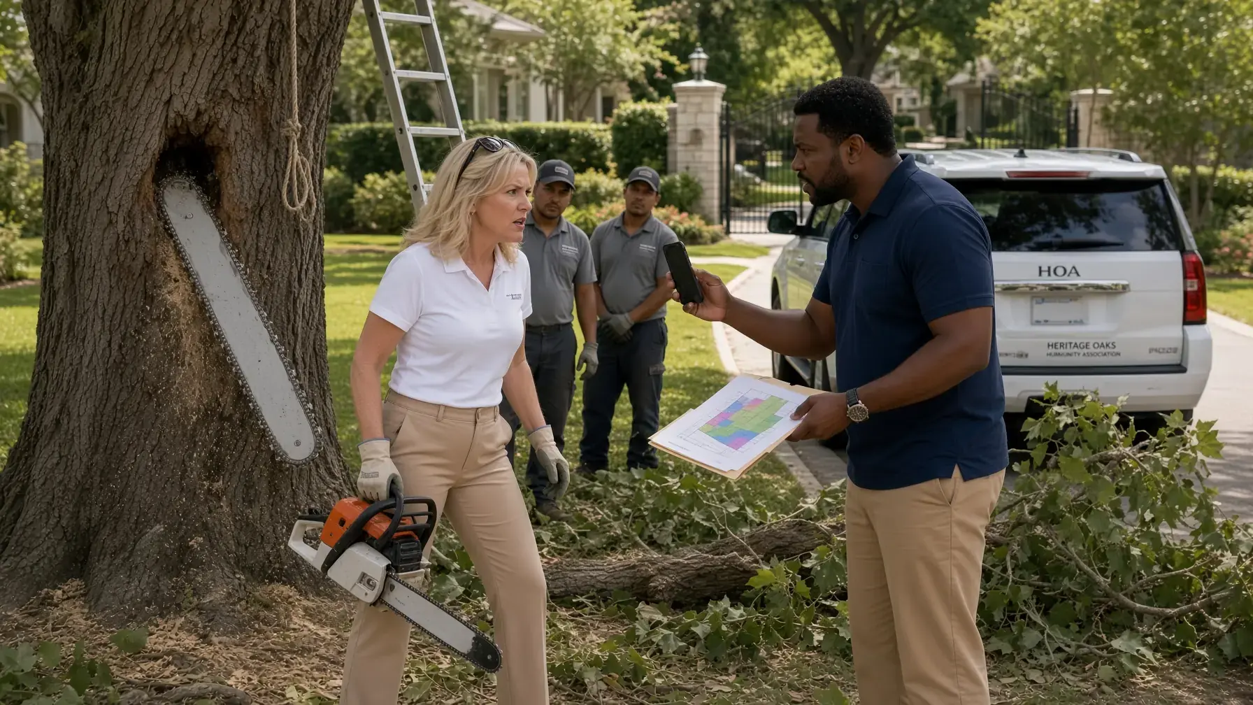 HOA Karen Cut Down the Young Trees in My Yard — So I Gave Her a Lesson She Couldn’t Hide From