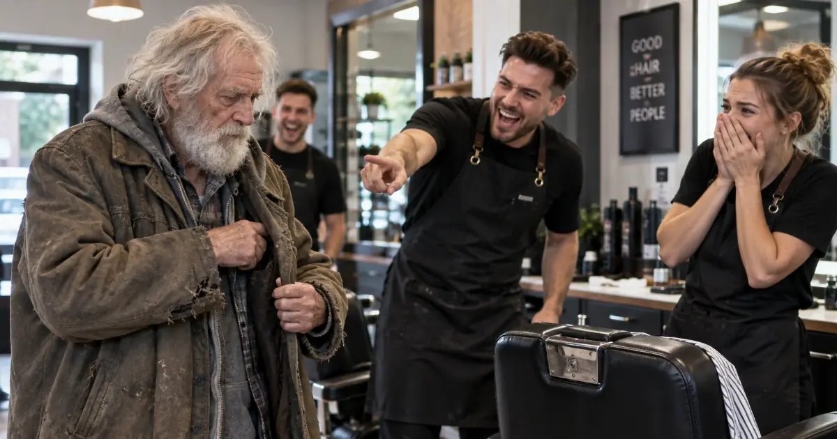 Everyone Laughed When the Poor Old Man Asked for a Haircut—Until He Reached Into His Coat