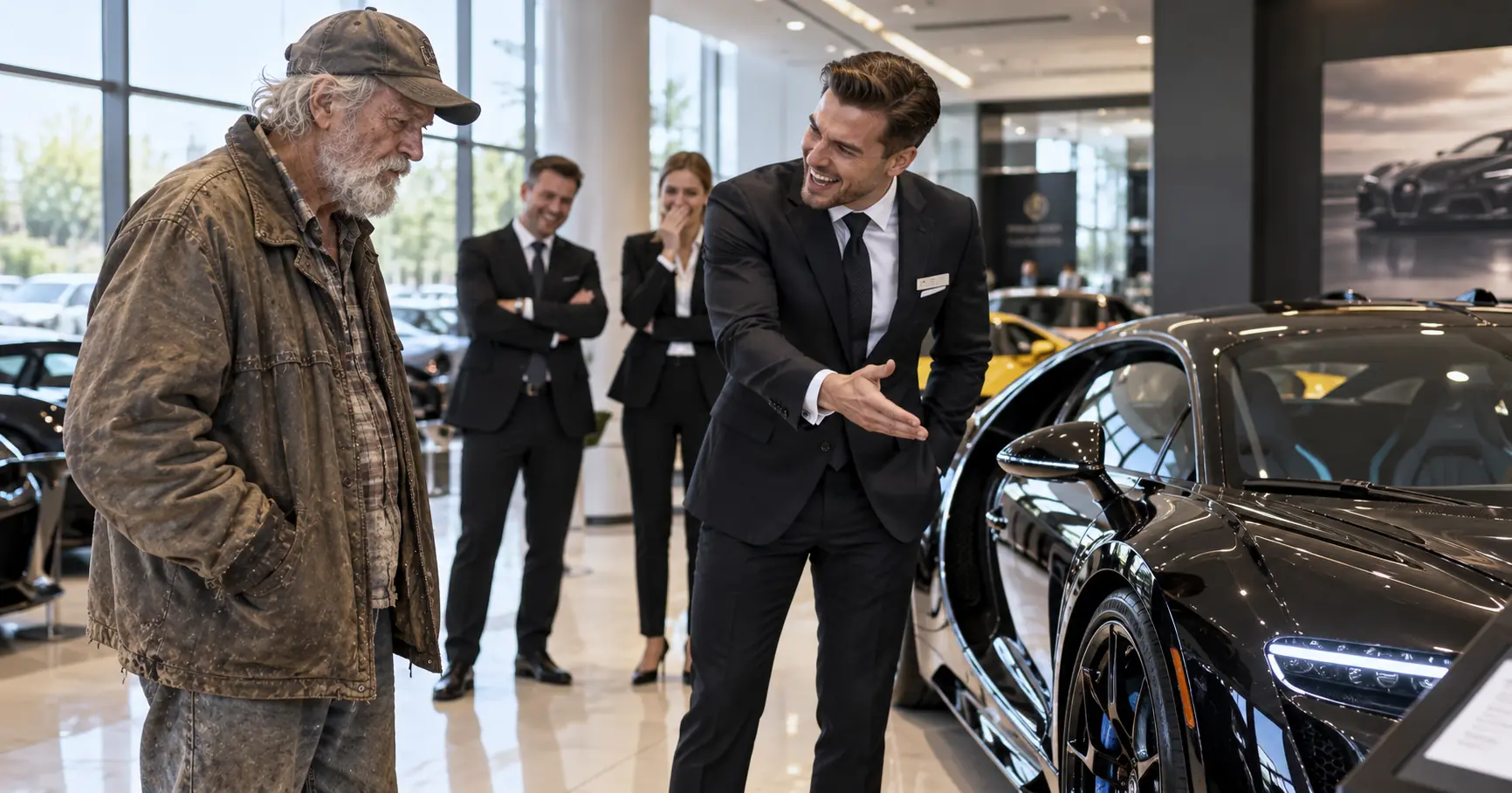 Salesman Laughed at the Old Man’s Work Boots — Then He Bought the $3.1 Million Hypercar and the Factory CEO Called Him by Name