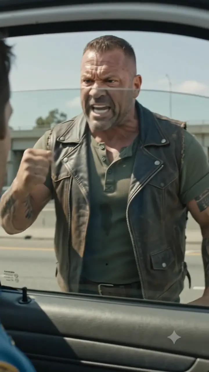 A Notorious Biker Shattered a Police Car Window on the Highway — But What He Pulled Out Stunned Everyone