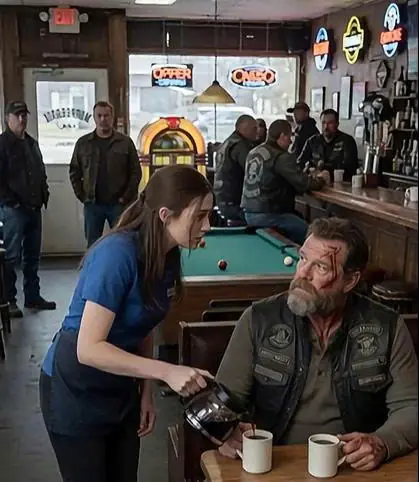 "Pretend I'm Your Father," Said Biker To Waitress — Then She Realized Who He Was