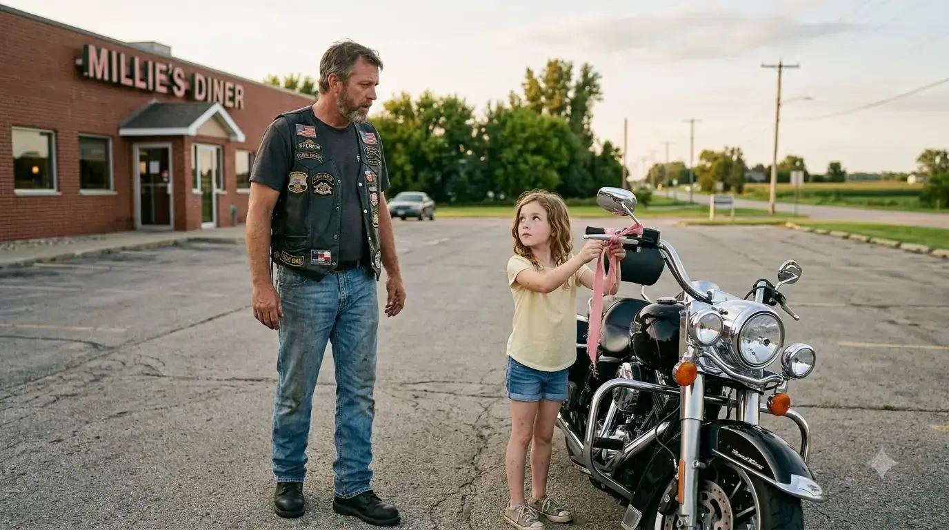Little Girl Tied A Ribbon To A Biker's Mirror — When 250 Hells Angels Learned Why, They Came For Her