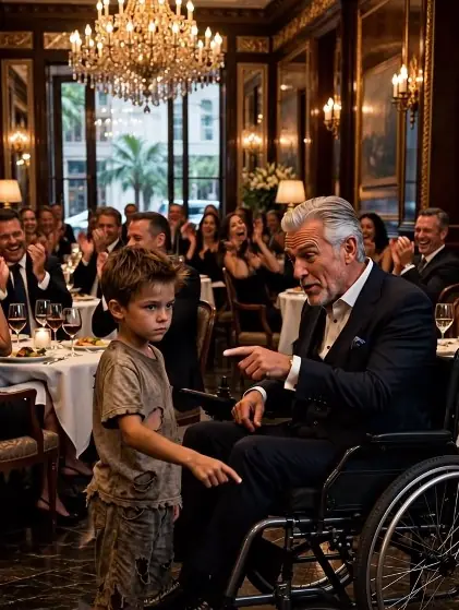 A dirty little boy walked into a luxury restaurant