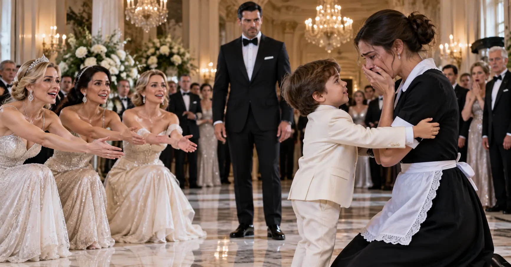 The Billionaire Asked His Son to Choose a Future Mother — He Walked Past Every Heiress and Called the Maid 'Mommy'