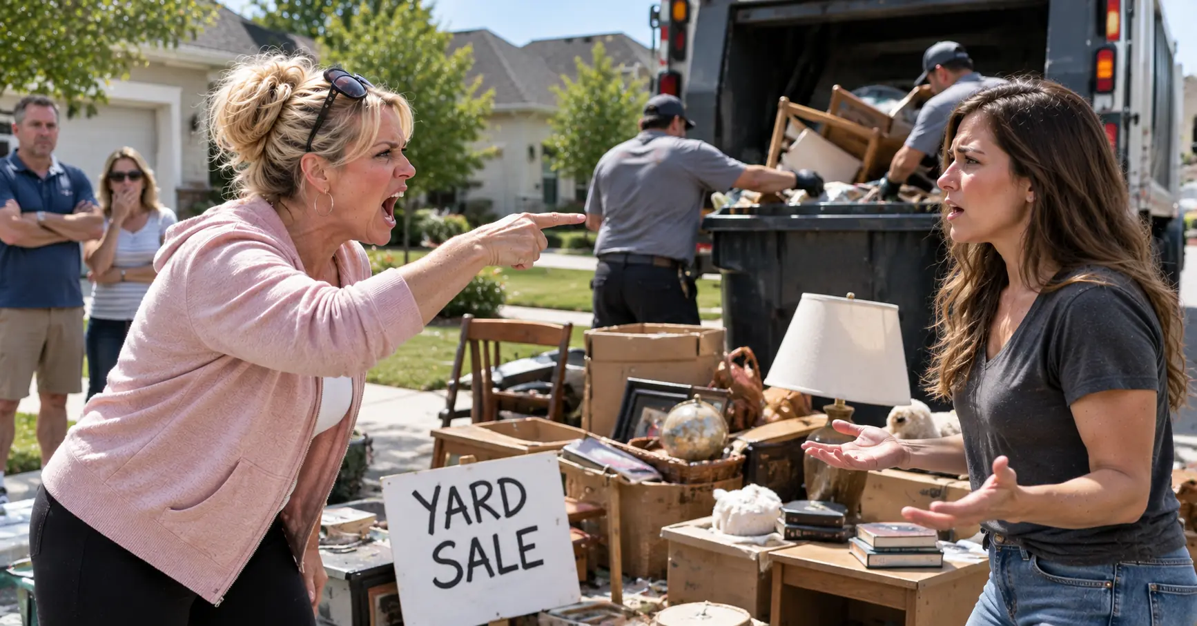 HOA Karen Dumped Our Yard Sale Into the Trash — Then She Learned Why We Were Selling Everything