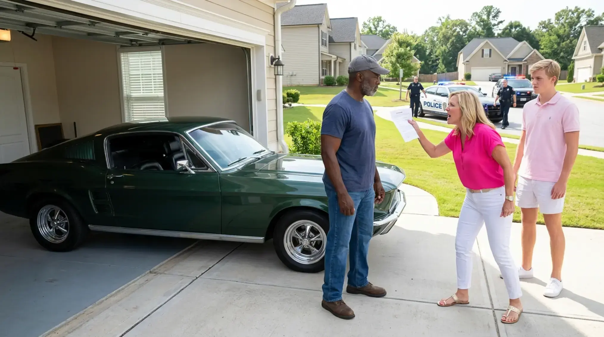 HOA President Called Police to Take His 1968 Mustang for Her Son — Then Both Officers Saluted the Homeowner