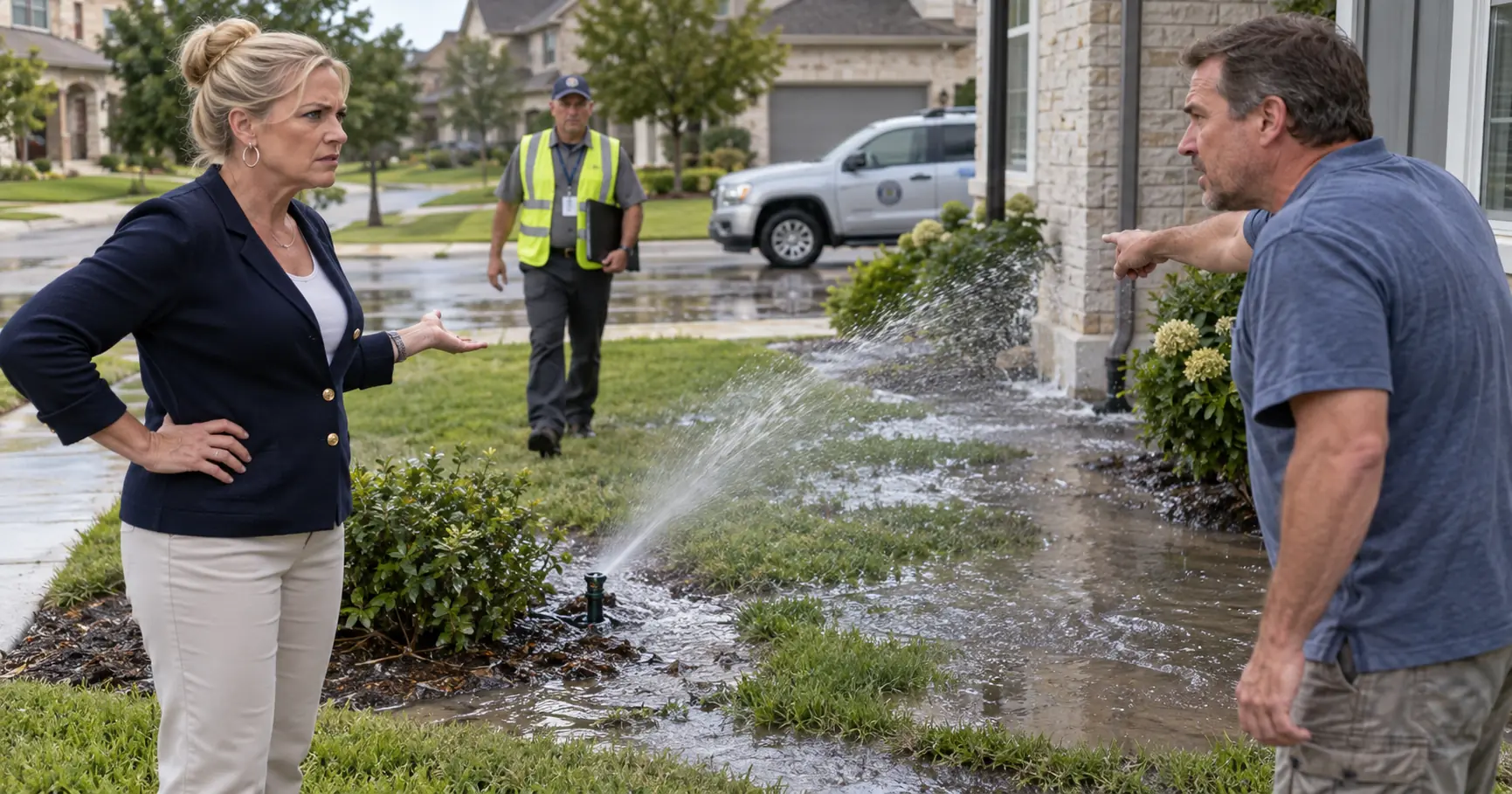 HOA Karen Smashed My Sprinkler and Flooded My Entire Property — Then the City Inspector Told Her, “Don’t Leave.”