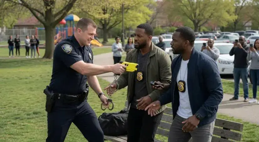 A Rookie Cop Aimed a Taser at Two Men on a Park Bench — Then One Said, “Make Sure Your Camera Catches This Part.”