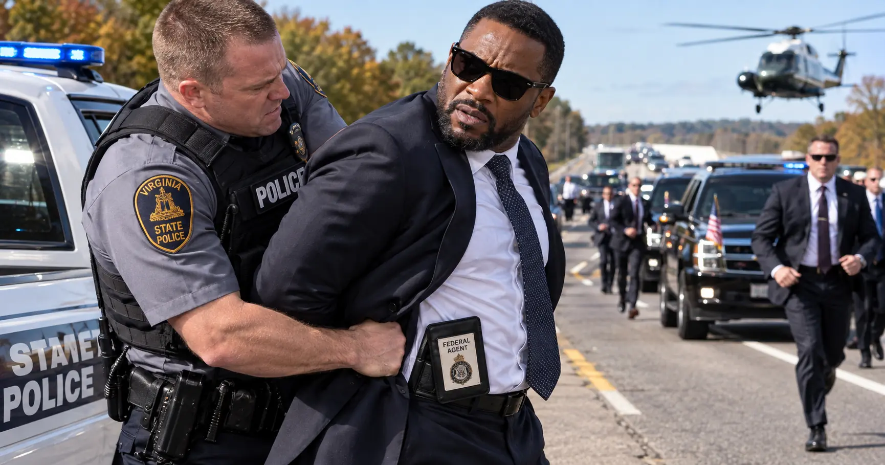 The Virginia Officer Twisted His Arm and Ignored the Federal Badge - Then the Presidential Motorcade Came Over the Hill