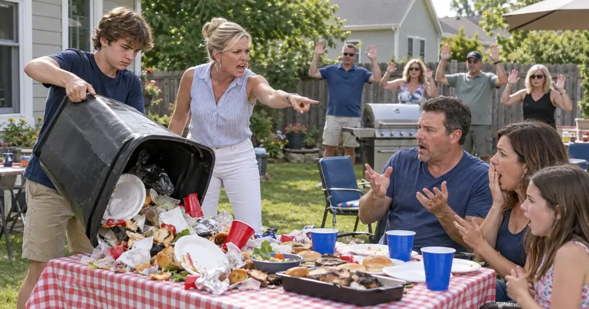 HOA Karen's Son Dumped Garbage Across Our Family Cookout - Then Four Neighbors Raised Their Hands