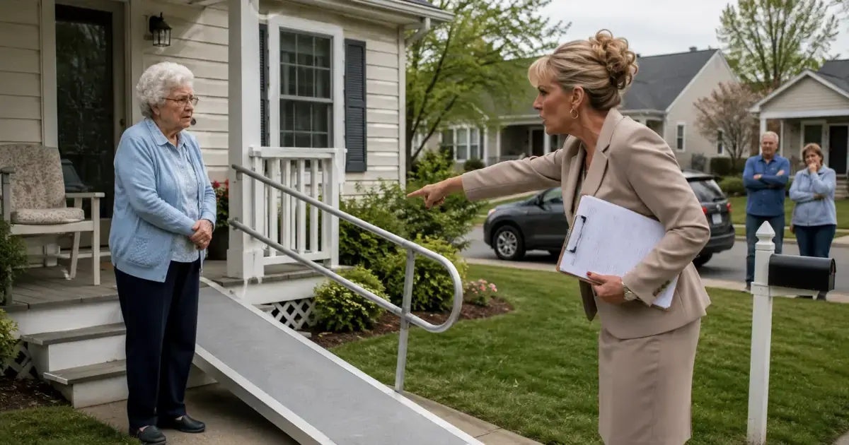 HOA Karen Ordered a 79-Year-Old Widow to Tear Out Her Porch Ramp — Then One Old Deed Turned the Entire Neighborhood Against Her