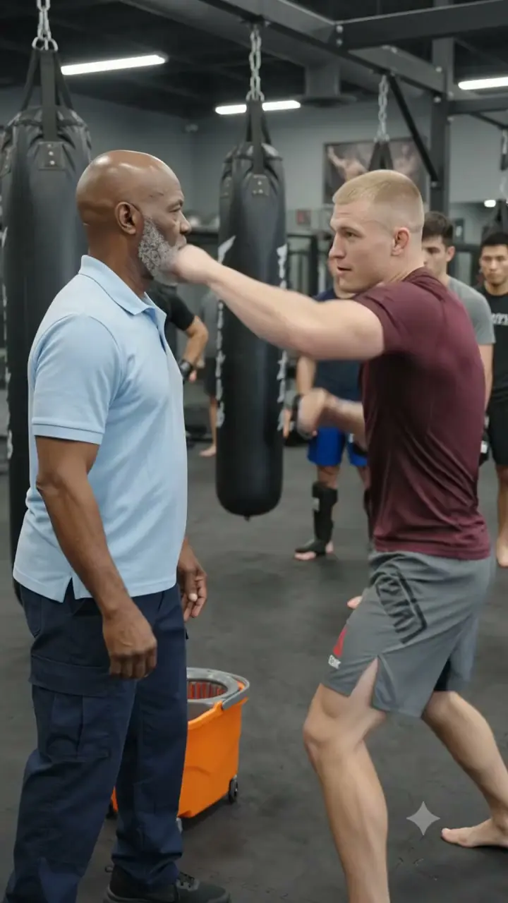 The MMA Instructor Mocked the Old Janitor — One Finger Later, He Was on His Knees