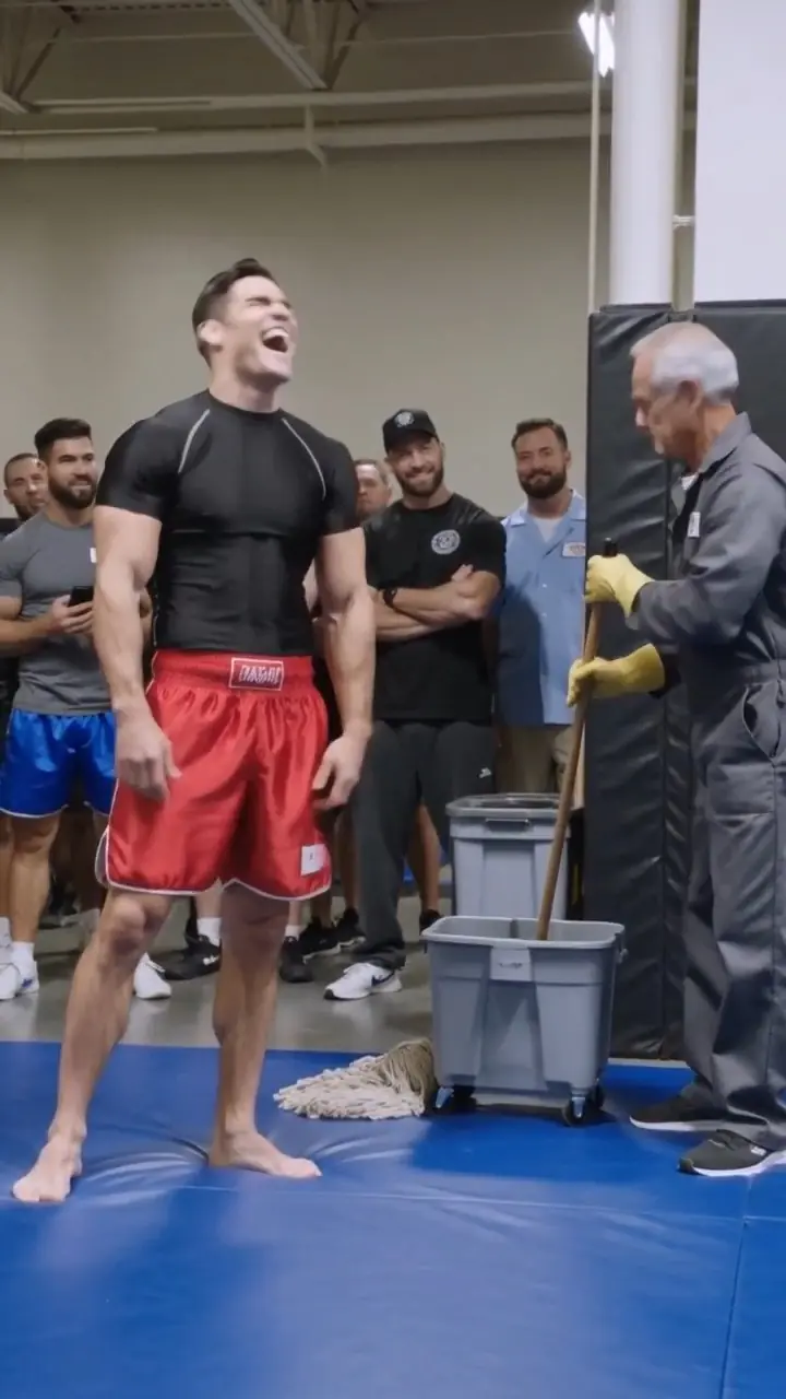 The Fighter Picked the Old Janitor for Laughs — Then the Janitor Asked, “Want Me to Go Easy?”