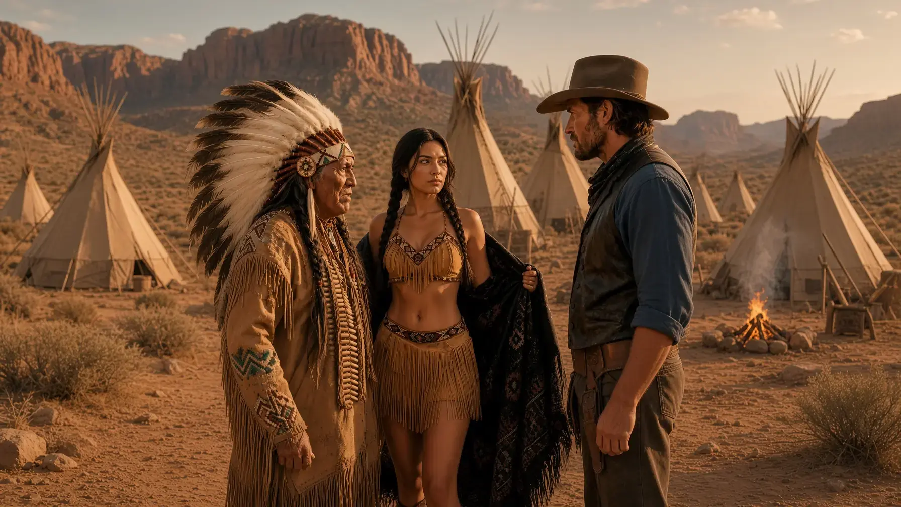 Apache Chief Growled “Marry My Rejected Daughter or Leave” — The Cowboy Went Silent in Shock