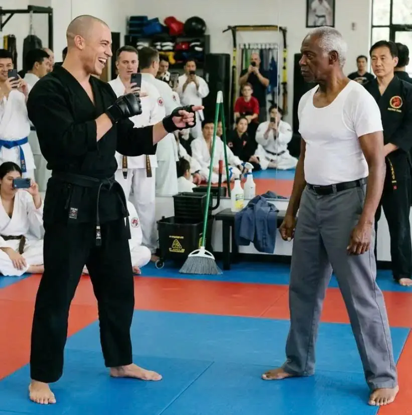 Cocky Black Belt Picked the Janitor for an Easy Win — Then the Janitor Asked, “You Promise Not to Cry?”