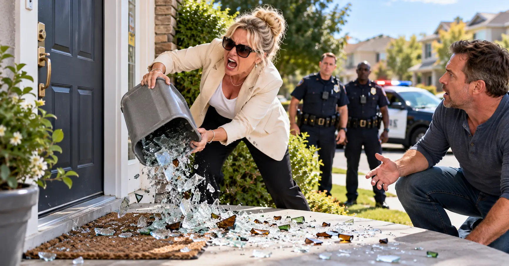 HOA Karen Dumped Broken Glass Outside My Front Door — I Had No Idea What She Was Really Trying to Do