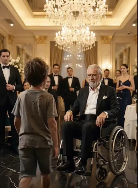 A dirty little boy walked into a luxury restaurant