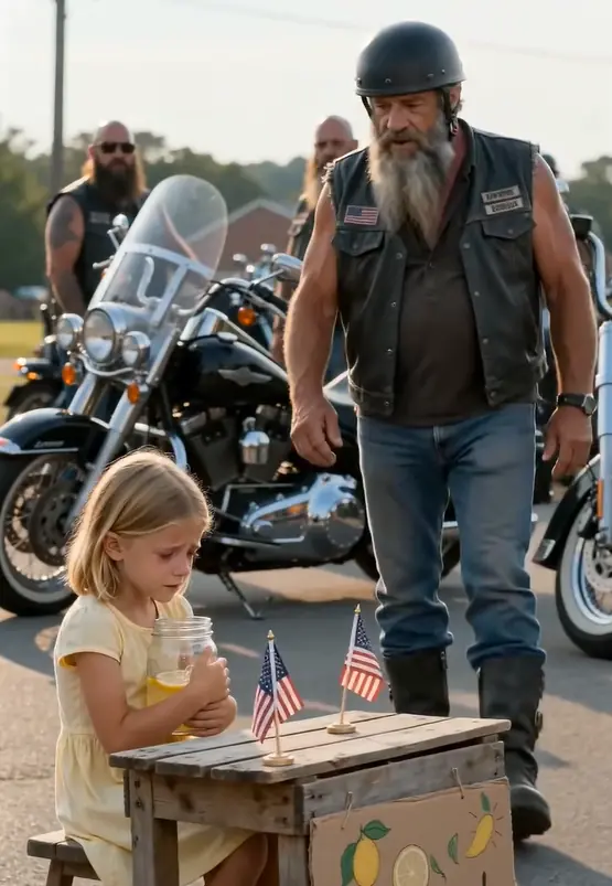 A Little Girl Put a Jar by the Road… but One Question from a Biker Made the Entire Group Stop 😳