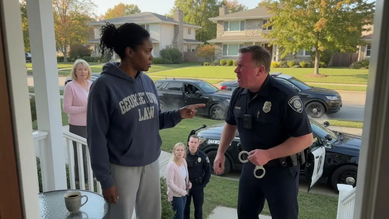 THE OFFICER PULLED OUT HIS HANDCUFFS ON HER OWN PORCH — THEN SHE REVEALED WHO SHE REALLY WAS