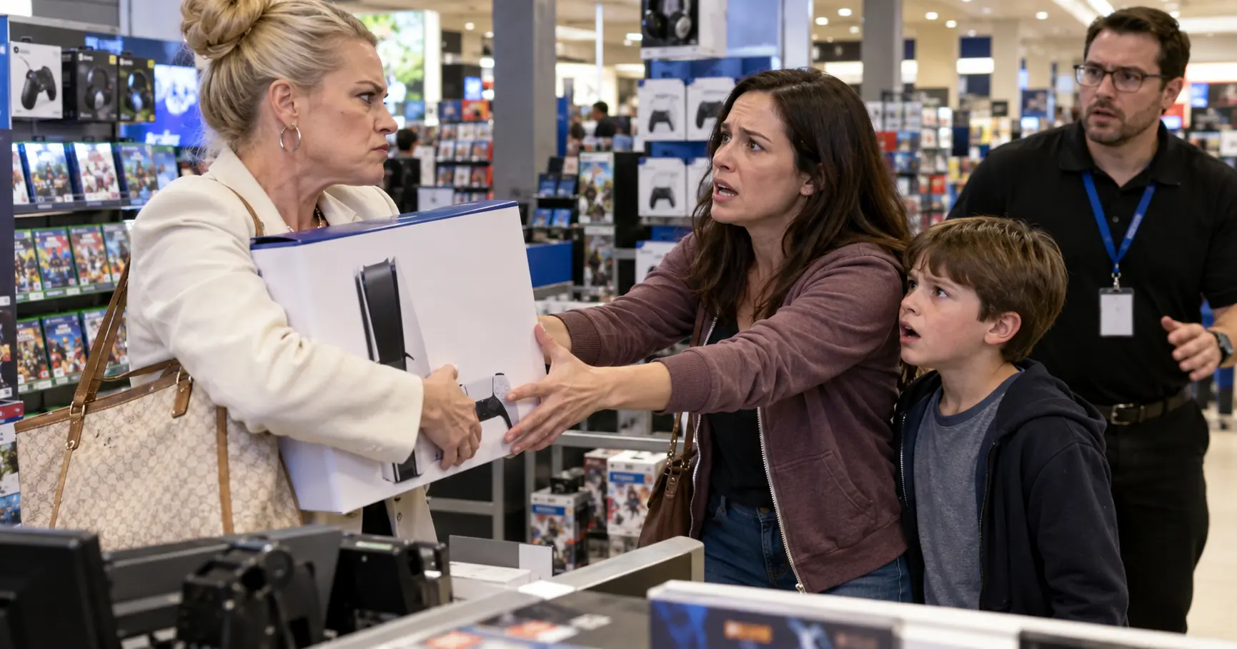 Karen Stole the PS5 I Had Just Bought for My Son Inside the Mall — Then the Store Manager Pulled Up the Receipt and Security Footage