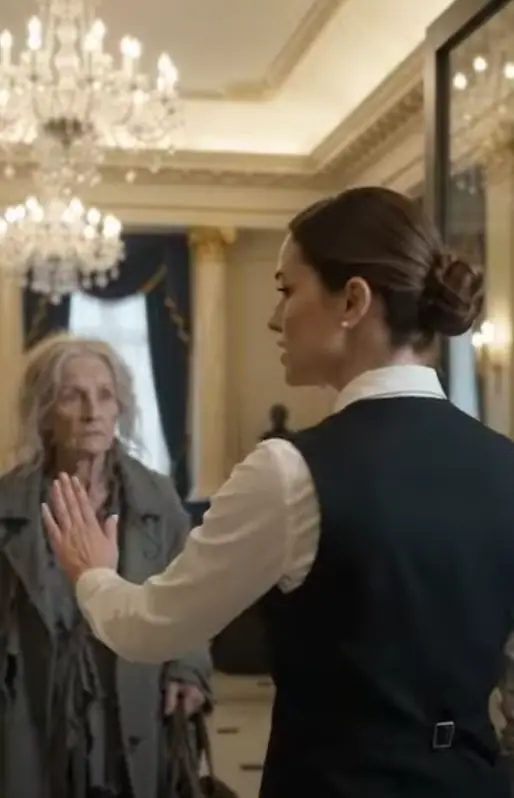 The room went silent the moment the old woman raised her hand.