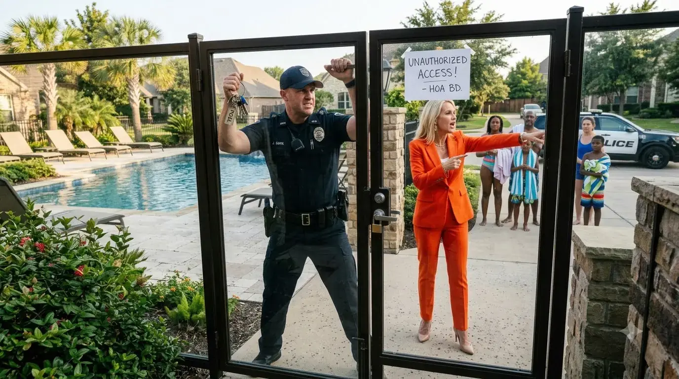 The HOA President Tried to Seize a Homeowner’s Private Pool — Then Her Husband’s Bodycam Recorded the Order That Never Existed