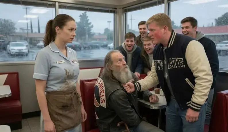 Waitress Saved an Elderly Biker From Teen Bullies — Two Hours Later, Hundreds of Motorcycles Surrounded the Diner