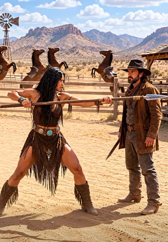 He Ordered a Quiet Mail-Order Bride to Save His Dying Ranch. Then Six Gunmen Came, and the Apache Woman Pulled Out a Spear and One Small Object That Exposed a Secret Buried for 17 Years 😱