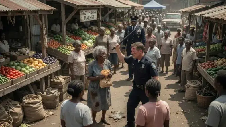 "I Am The Law!" — Racist Cop Beats Old Lady, Not Knowing NAVY SEAL Admiral Stands Behind Him