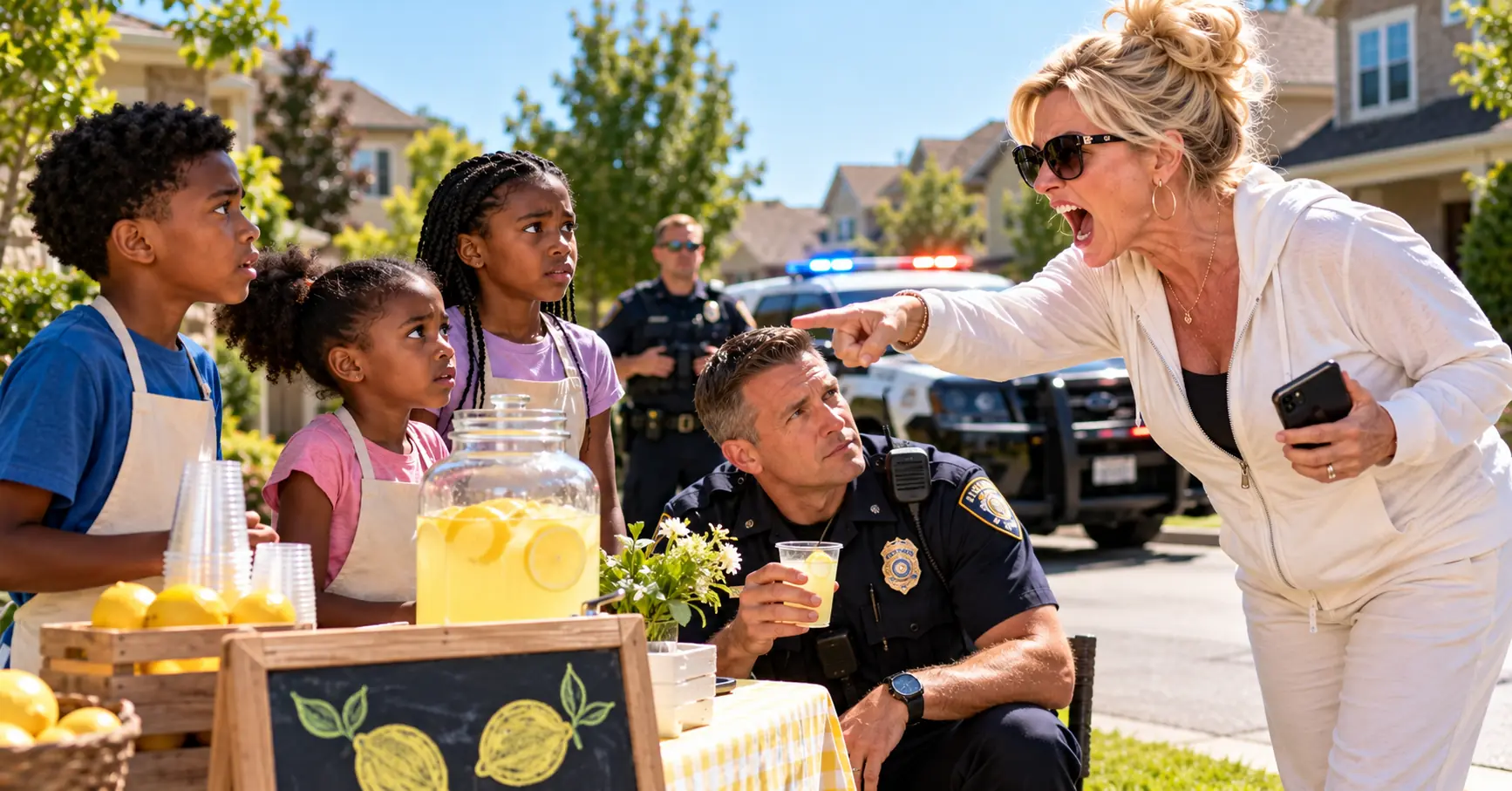 She Called the Police on Three Kids Selling Lemonade — Then the Officer Asked for the HOA Ledger